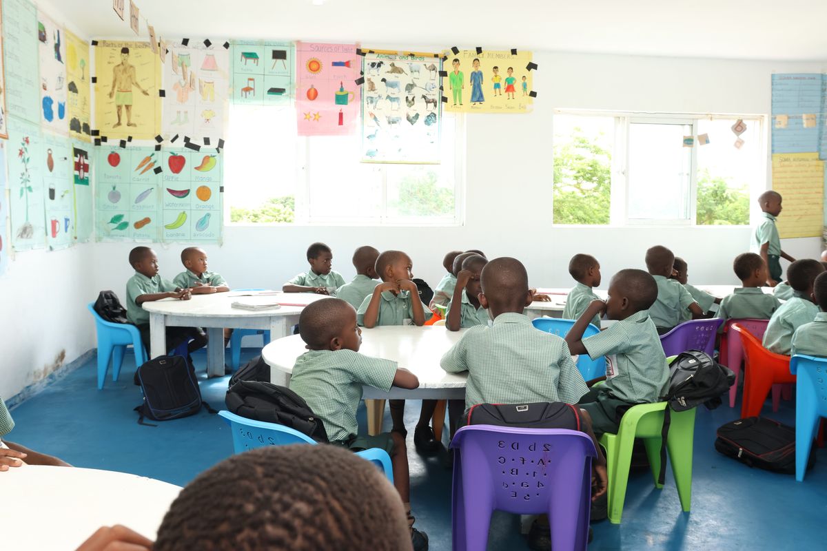 Boys in an Al-Falah classroom